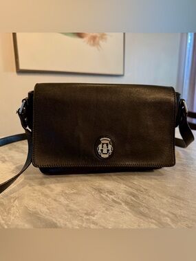 Vintage Roeckl Black Leather Crossbody Bag